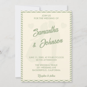 Invitación de boda con foto y código QR de raya on