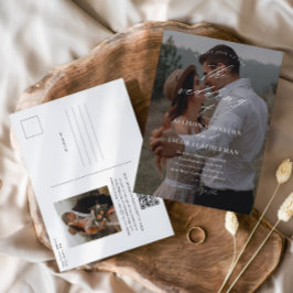 Invitación de boda con foto y código QR elegante