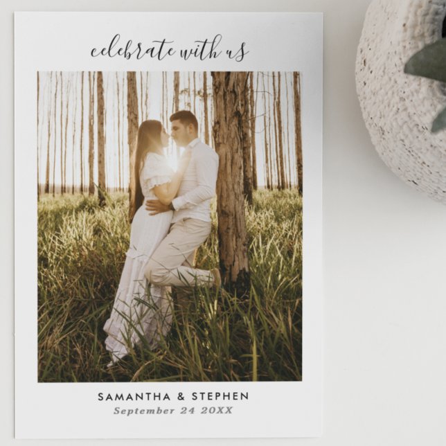 Invitación de boda con foto y letra manuscrita sim (Subido por el creador)