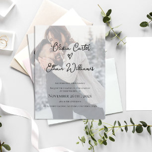 Invitación de boda con foto y superposición de vit