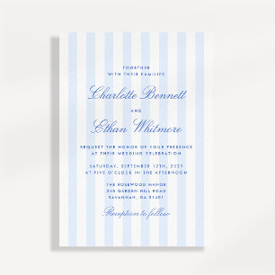 Invitación de Boda con Franja Azul