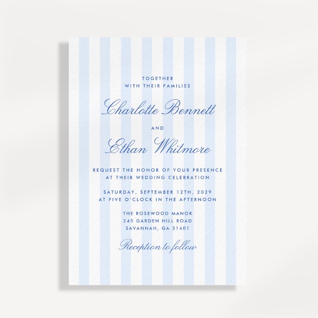 Invitación de Boda con Franja Azul (Subido por el creador)