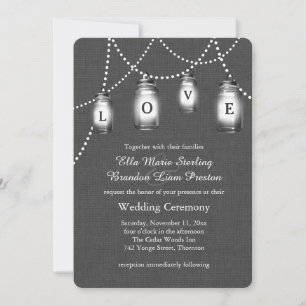 Invitación de Boda con Frascos de Mason Amorosos
