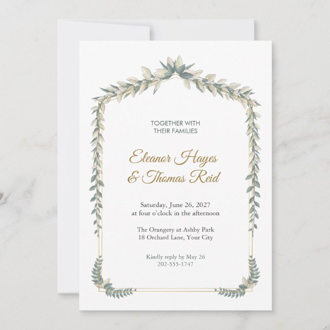 Invitación de boda con frontón Silverling (Anverso)