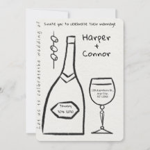 Invitación de boda con garabatos lindos