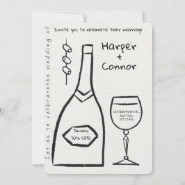 Invitación de boda con garabatos lindos