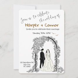 Invitación de boda con garabatos lindos para guard