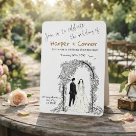 Invitación de boda con garabatos lindos para guard