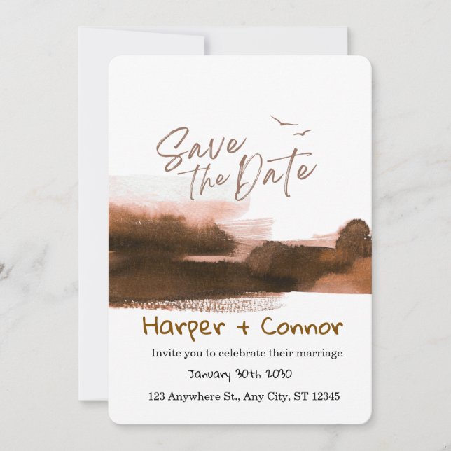 Invitación de boda con garabatos lindos para guard (Anverso)
