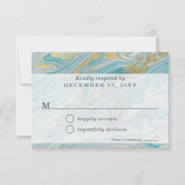 Invitación de Boda con Geoda de Mármol Turquesa RS
