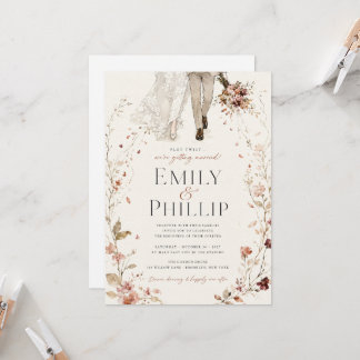 Invitación de boda con giro inesperado en acuarela