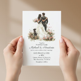 invitación de boda con guión chic moderno y presup