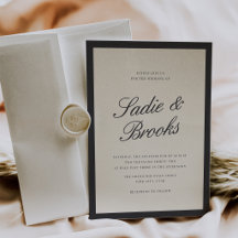 Invitación de Boda con Guión Clásico | Negro
