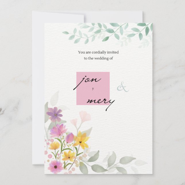 Invitación de boda con guión Classic Gold tendenci (Anverso)