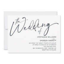 Invitación de boda con guión moderno minimalista s
