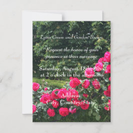 Invitación de boda con guirnalda de rosas rojas