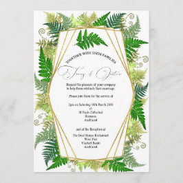 Invitación de boda con helecho de Nueva Zelanda