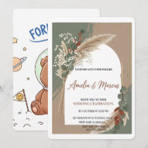 Invitación de Boda con Hierba de Pampas Boho