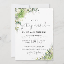 Invitación de Boda con Hortensias Florales