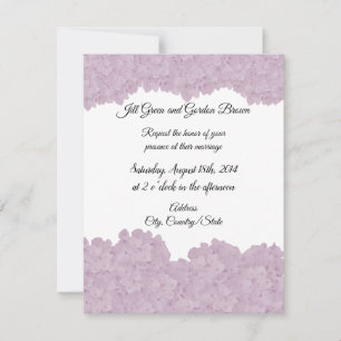 Invitación de boda con hortensias rosa rubor