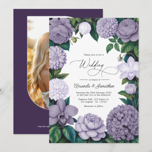 Invitación de boda con humo de lavanda, ceniza de
