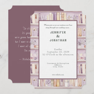 Invitación de boda con impresión de amantes de lib