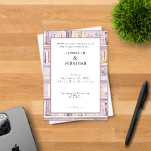 Invitación de boda con impresión de amantes de lib