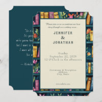 Invitación de boda con impresión de amantes de lib