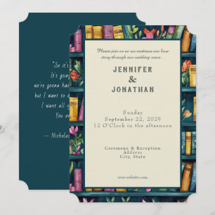 Invitación de boda con impresión de amantes de lib