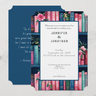 Invitación de boda con impresión de amantes de lib