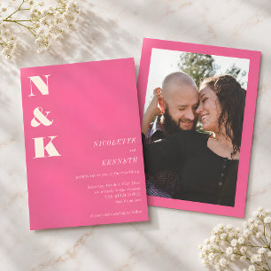 Invitación de Boda con Iniciales Monograma Boho Ro