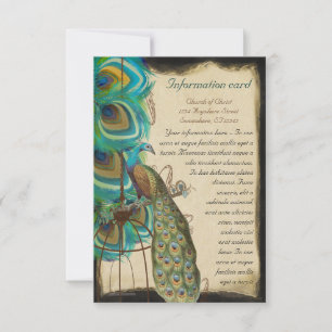 Invitación de boda con jaula de pavo real musical
