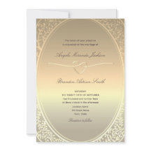 Invitación de boda con lámina dorada falsa y códig