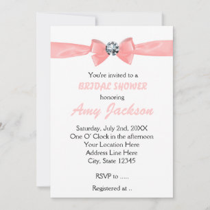 Invitación de boda con lazo de diamante rosa meloc