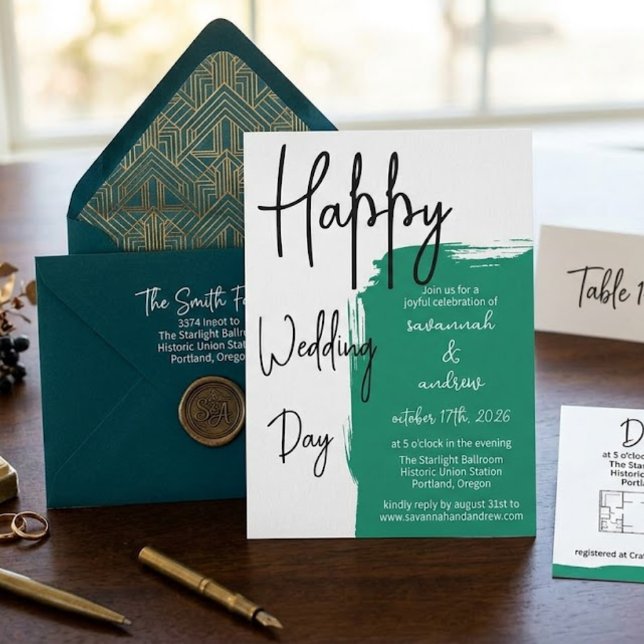 Invitación de boda con letra clásica elegante (Subido por el creador)