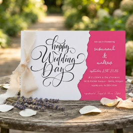 Invitación de boda con letra cursiva clásica elega