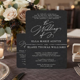 Invitación de boda con letra cursiva romántica mod
