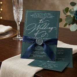 Invitación de boda con letra cursiva romántica mod