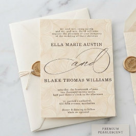 Invitación de boda con letra cursiva romántica mod