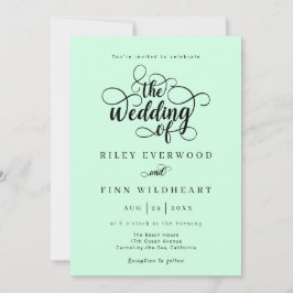 Invitación de Boda con Letra de Caligrafía Minimal