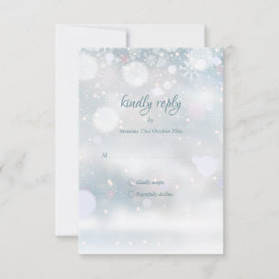 Invitación de Boda con Letra Elegante Copos de Nie
