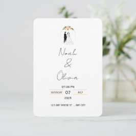 Invitación de boda con letra elegante minimalista