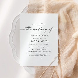 Invitación de boda con letra elegante moderna
