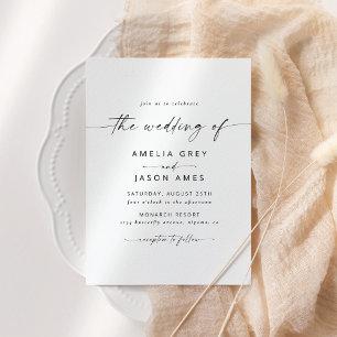 Invitación de boda con letra elegante moderna