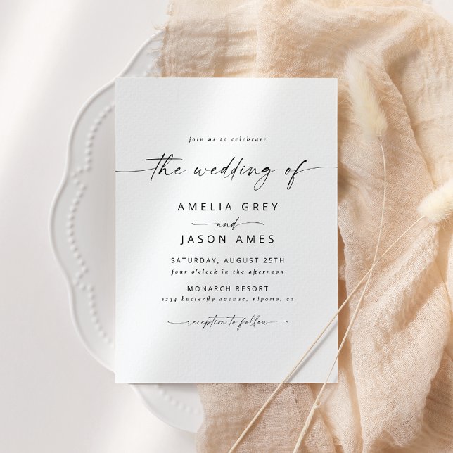 Invitación de boda con letra elegante moderna (Subido por el creador)