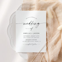 Invitación de boda con letra elegante moderna