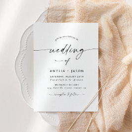 Invitación de boda con letra elegante moderna