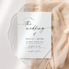 Invitación de boda con letra elegante moderna