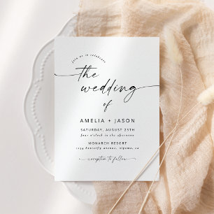 Invitación de boda con letra elegante moderna