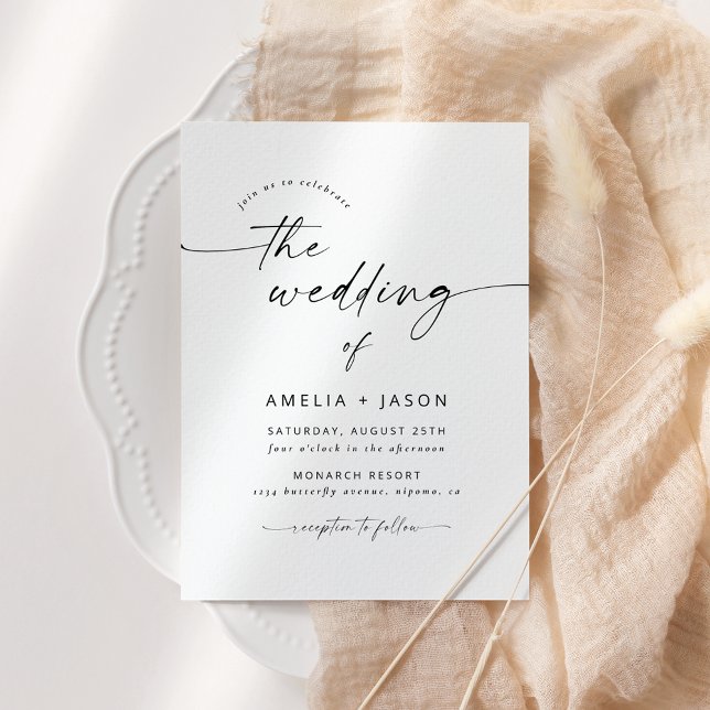 Invitación de boda con letra elegante moderna (Subido por el creador)
